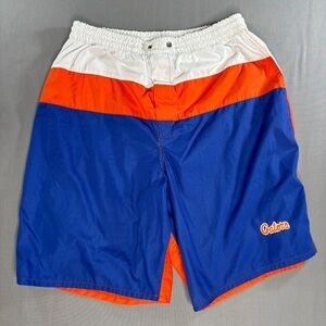 Florida Gators Youth Large Vintage Nutmeg Mills Bathing Suit Blue Orange Retro